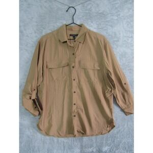 Banana Republic Tan Button Front Utility Shirt Long Sleeve Size S